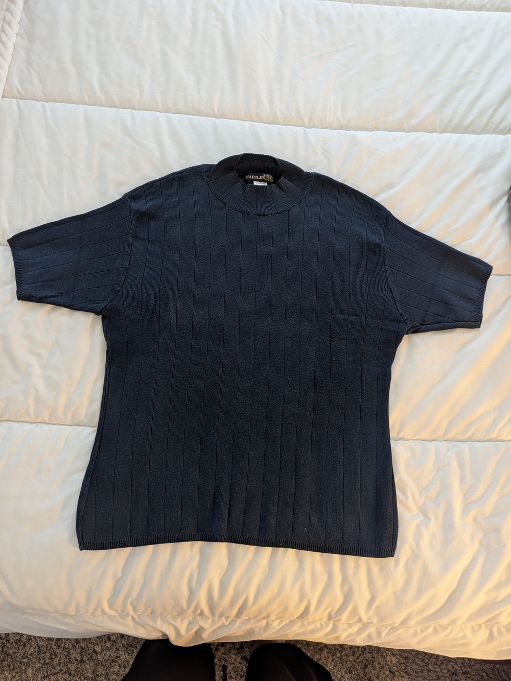 Harold's Women's Ribbed Short-Sleeve Knit Shirt - Navy